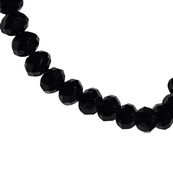 Elegant Black Faceted Beaded Elastic Bracelet Minimalist Fashion Jewelry Women - Picture 2 of 3